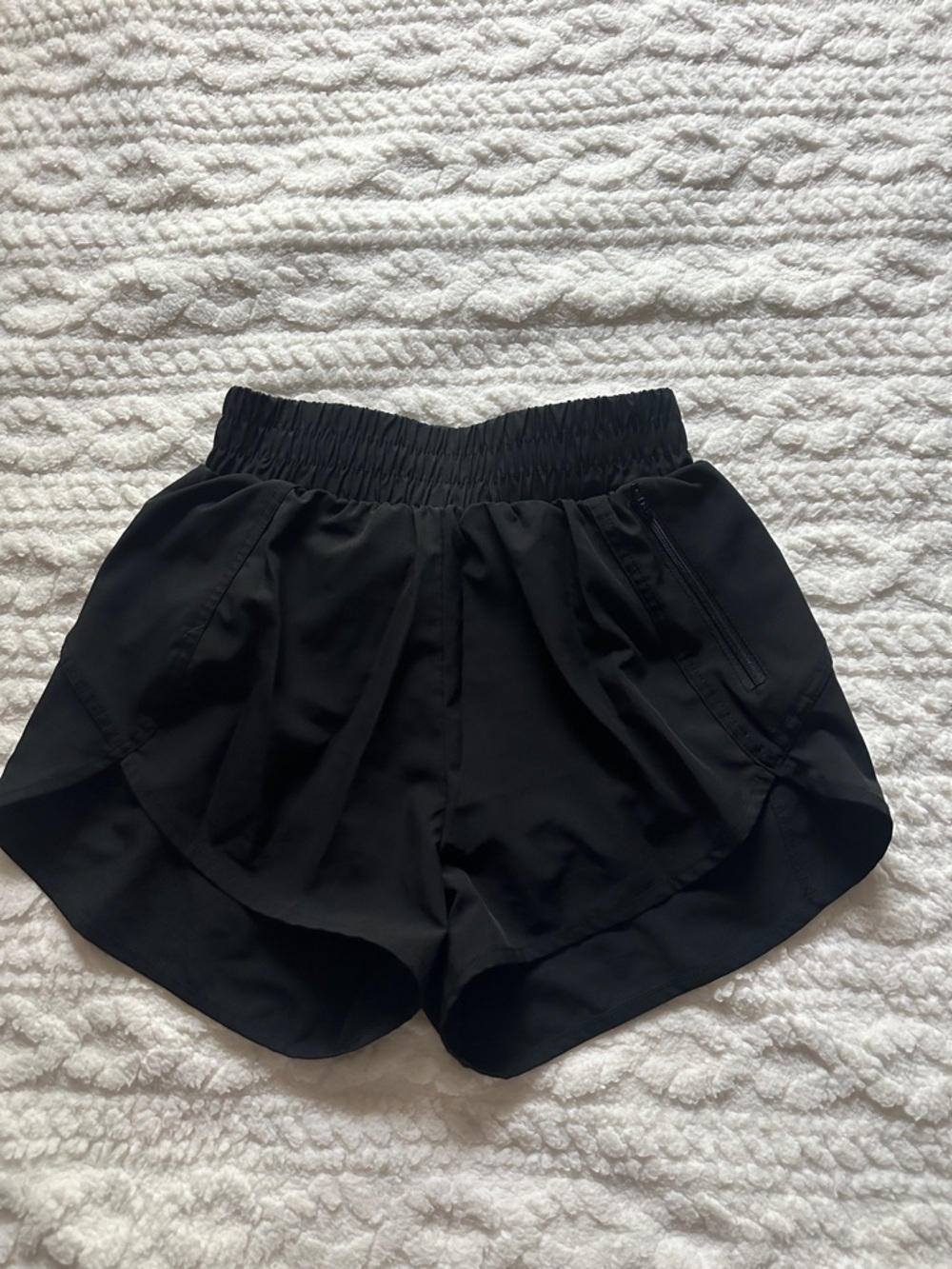 Black Women's Athletic Shorts with Elastic Waistband
